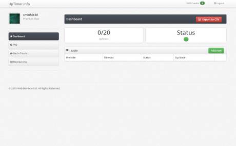 UpTime Monitor Dashboard